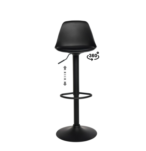 Taburete regulable Sadie negro
