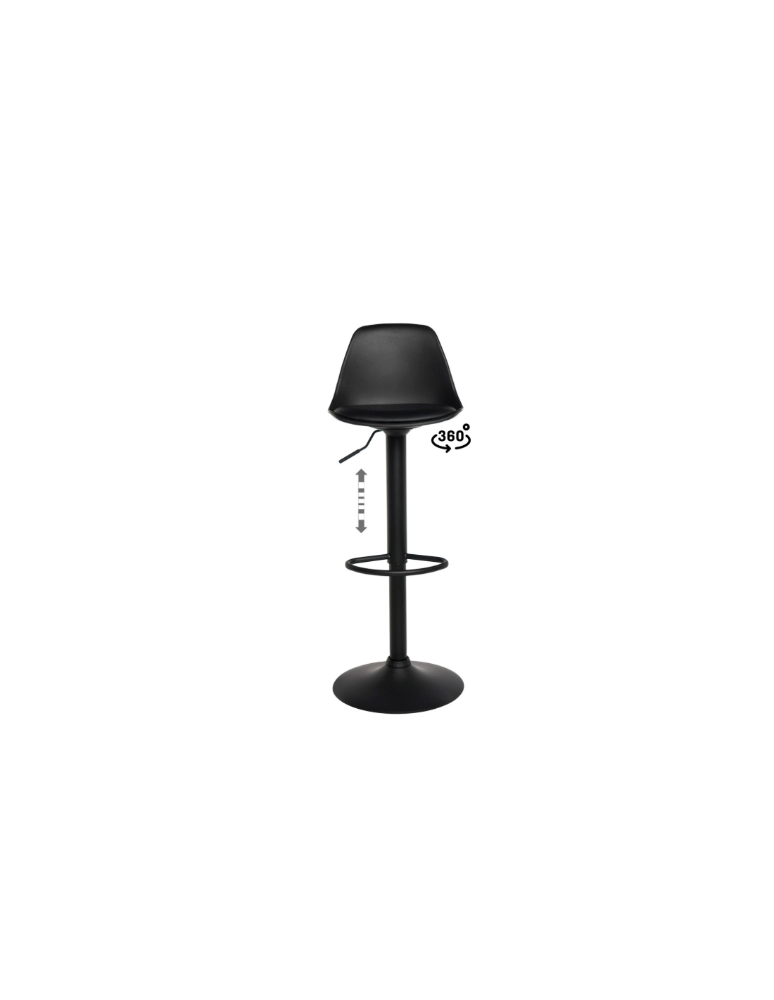 Taburete regulable Sadie negro