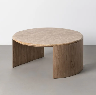 Mesa centro mármol-DM 80 X 80 X 36 CM