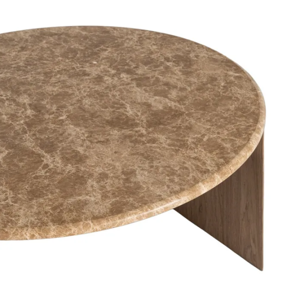 Mesa centro mármol-DM 80 X 80 X 36 CM