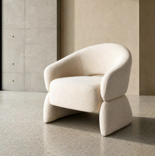 Sillón crema DM-Tejido salón 77 X 75 X 73,50 CM 2