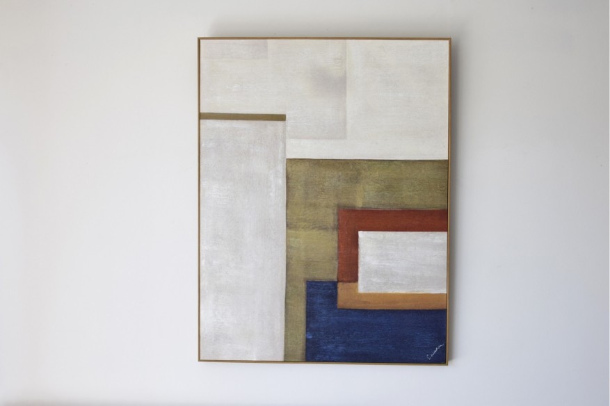 cuadro superposición verde ocre azul n2