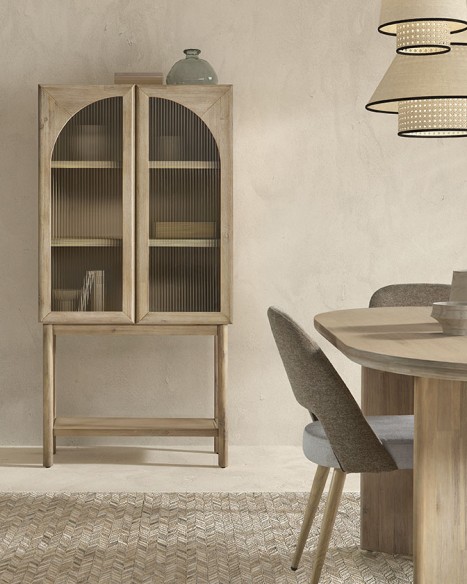 Vitrina madera natural Launa