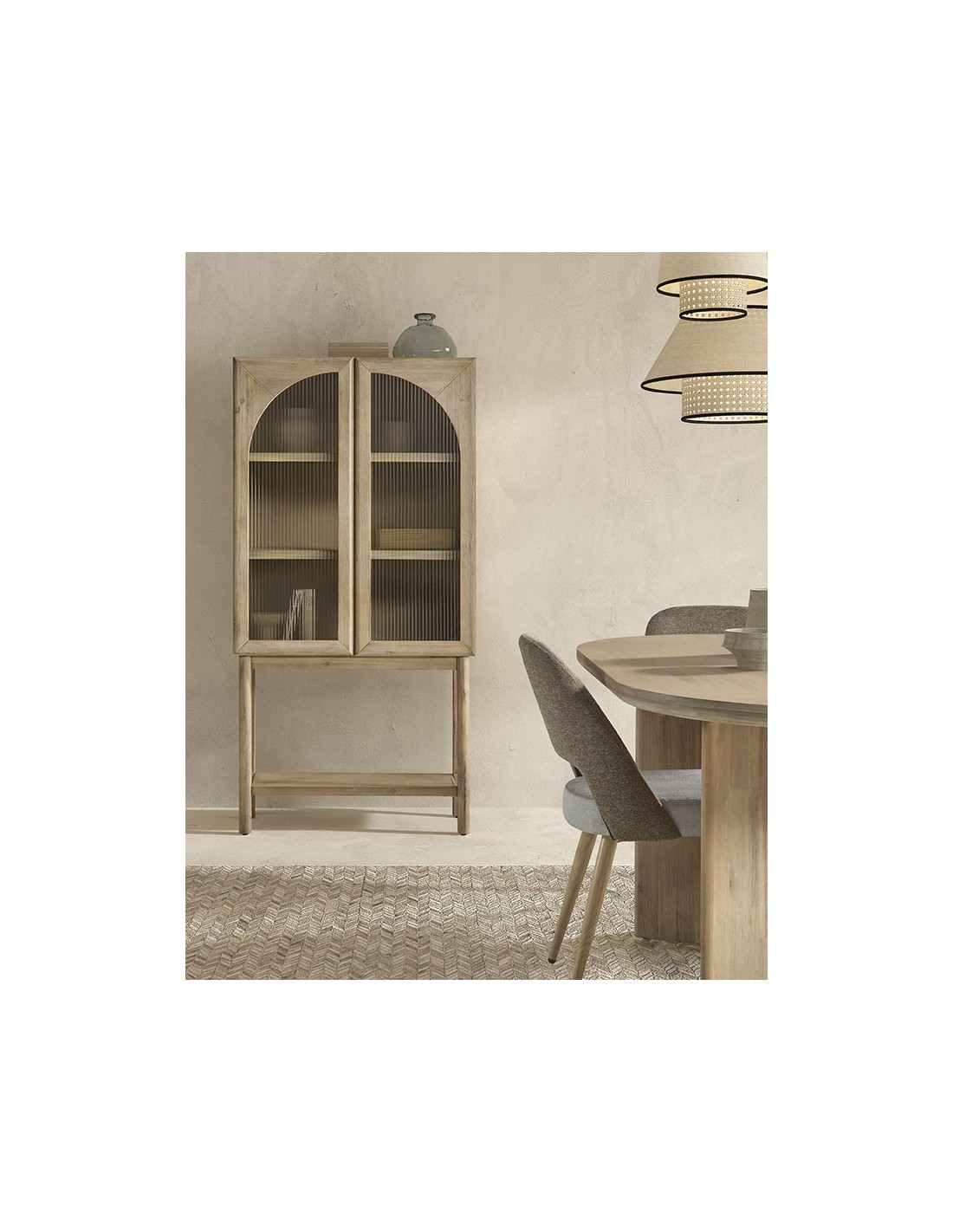 Vitrina madera natural Launa