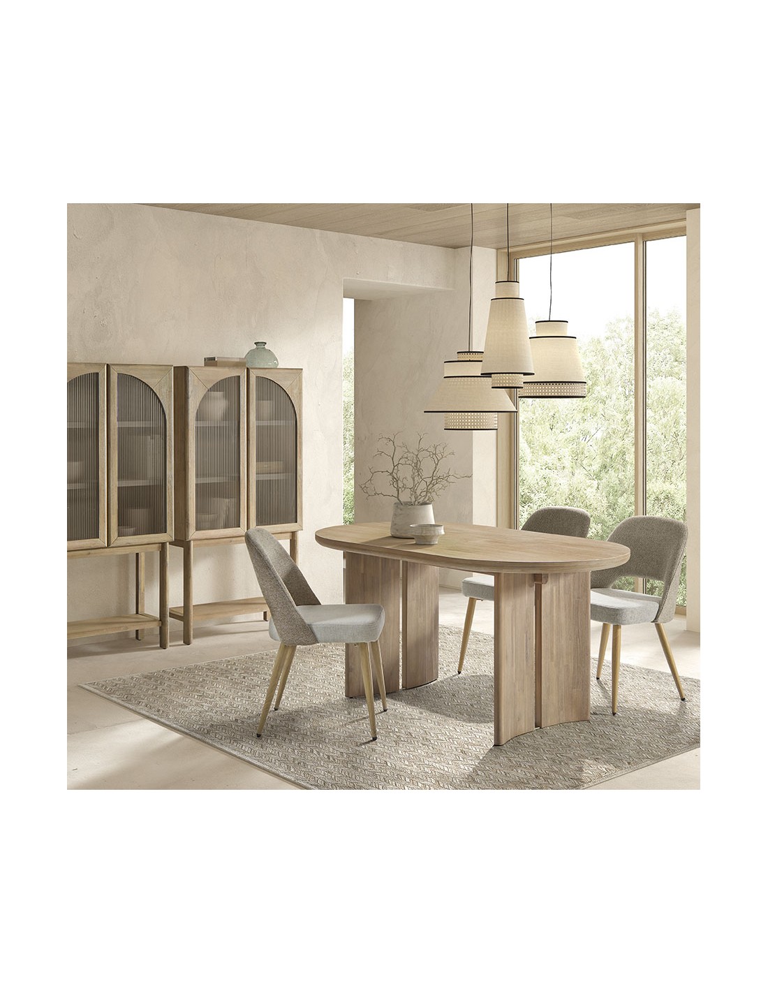 Vitrina madera natural Launa