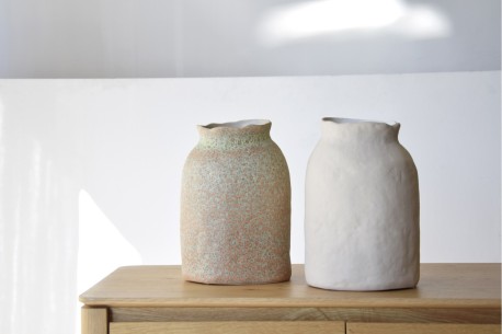 Colección Natur. Jarrón cerámica arena 2