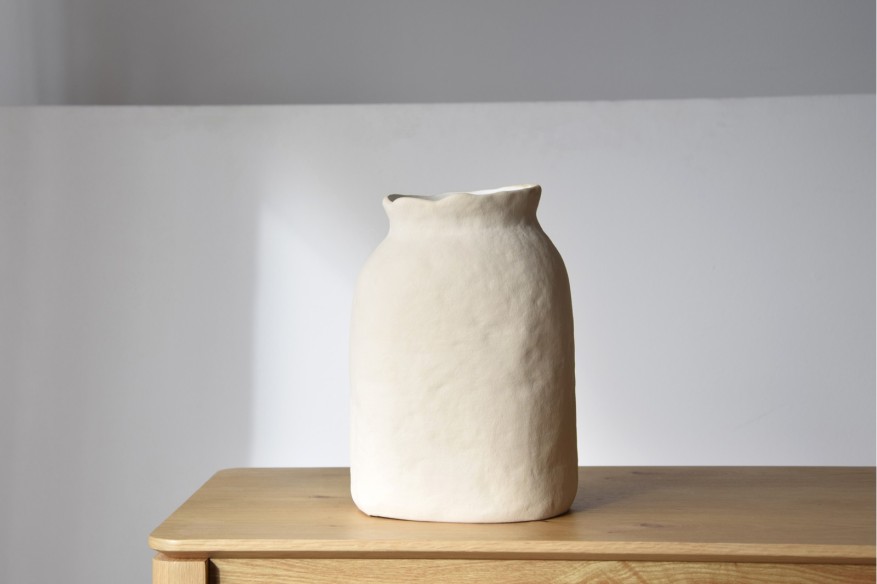 Colección Natur. Jarrón cerámica arena