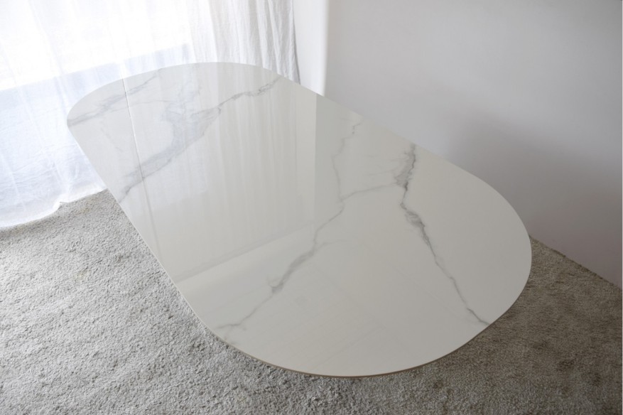 Mesa comedor mármol blanco veteado Alana