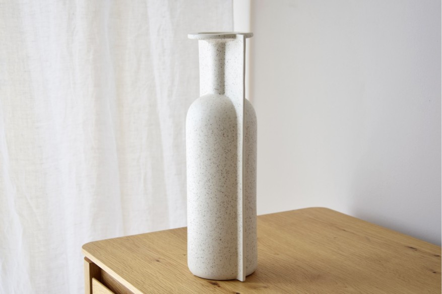 Jarrón cerámica blanco roto grande Lago