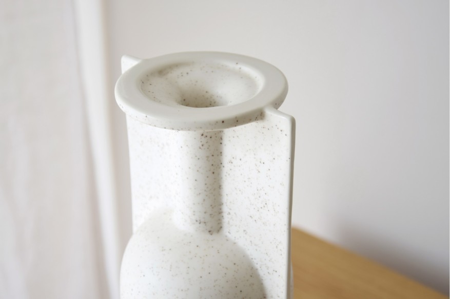 Jarrón cerámica blanco roto grande Lago