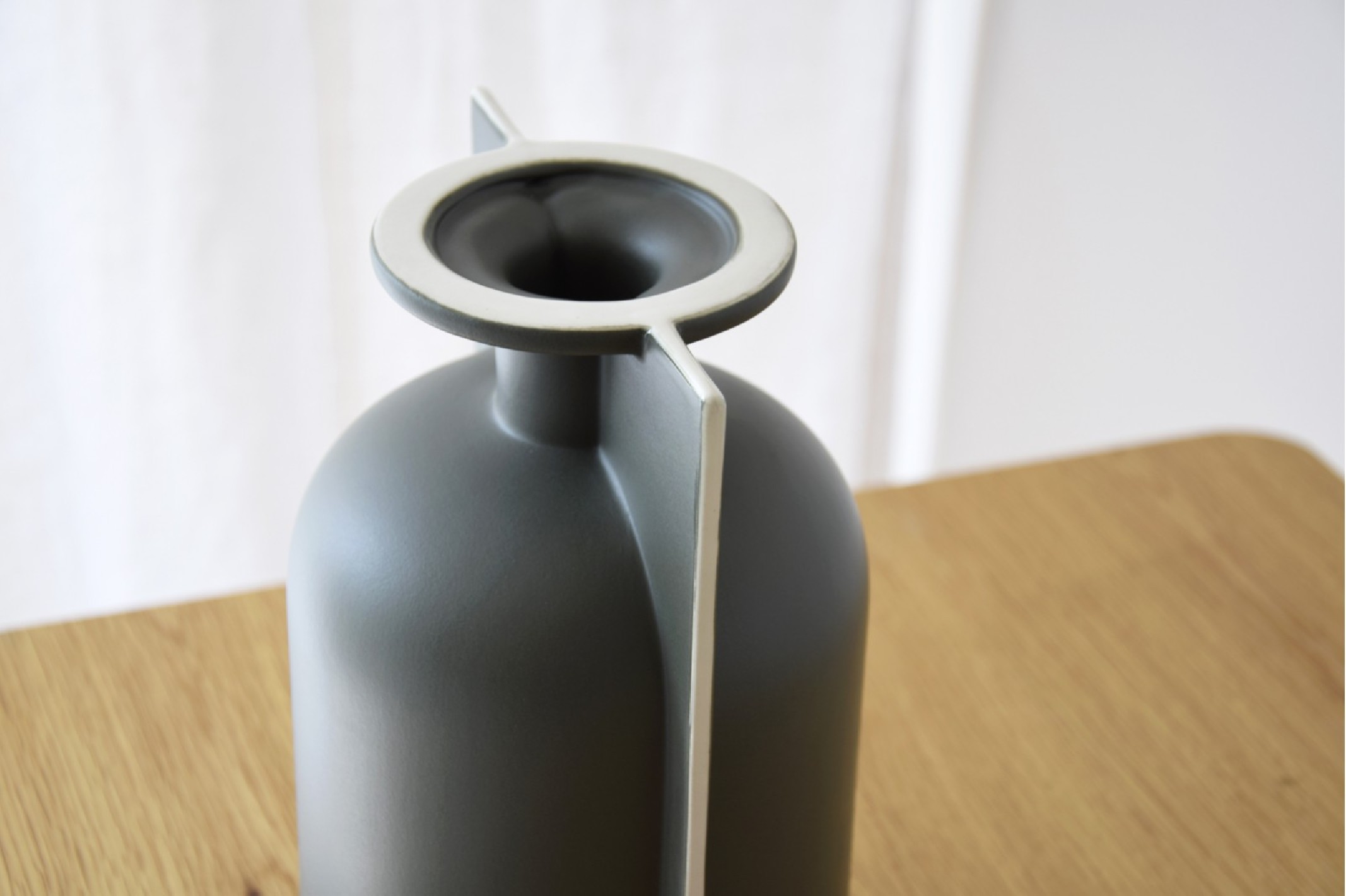 Jarrón cerámica verde oscuro mediano Lago