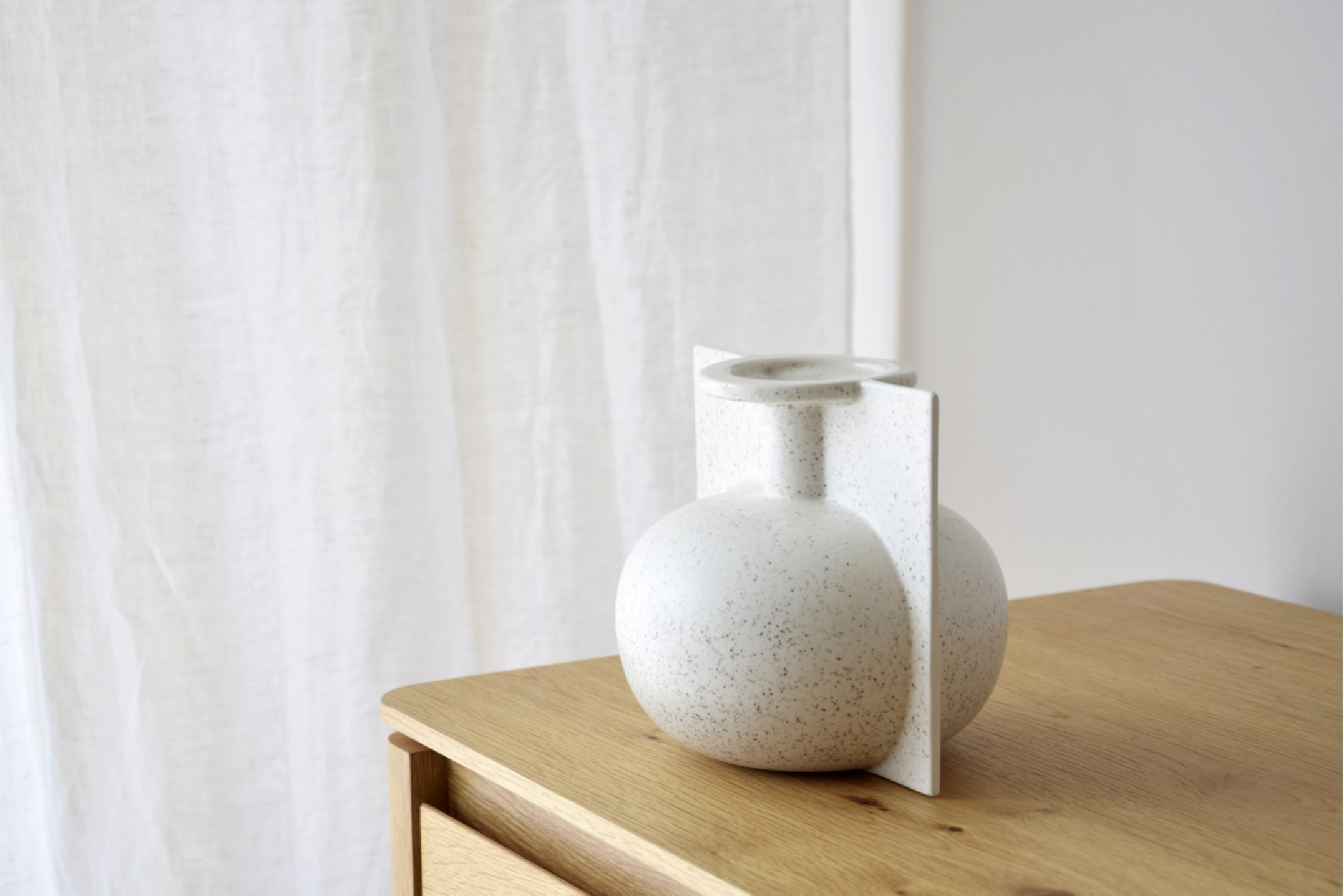 Jarrón cerámica blanco roto pequeño Lago