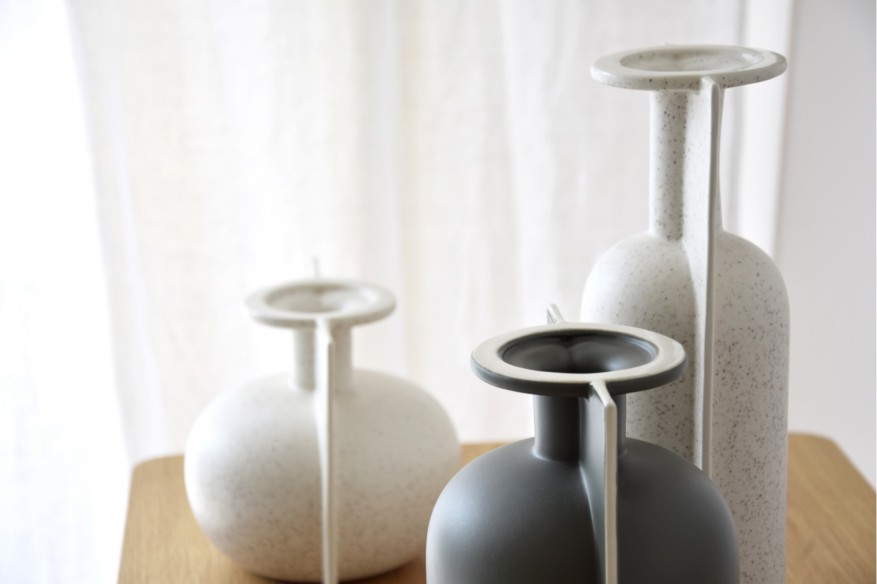 Jarrón cerámica blanco roto pequeño Lago