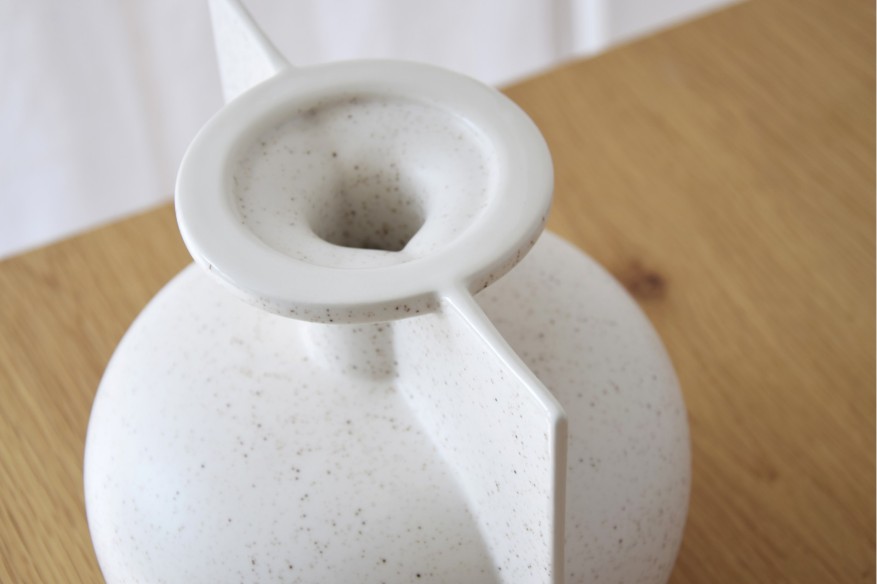 Jarrón cerámica blanco roto pequeño Lago