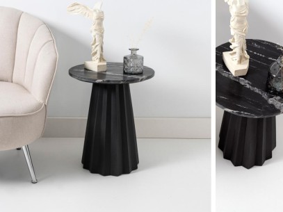 Mesa auxiliar mármol negro Luca