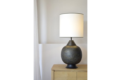 Lámpara de mesa metal negro con pantalla N9 2