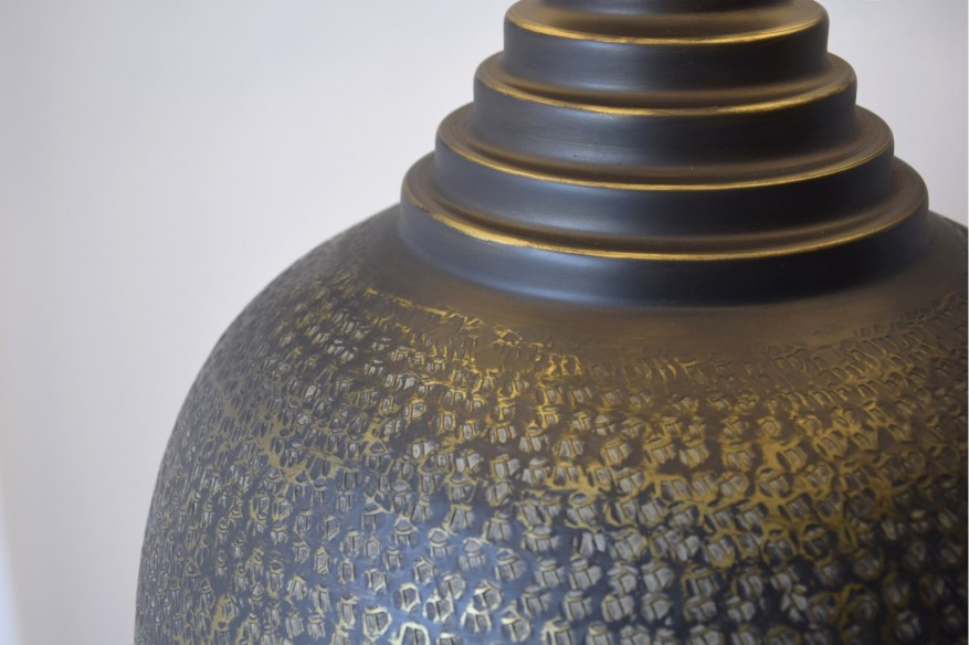 Lámpara de mesa metal negro con pantalla N9