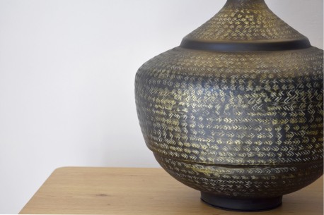 Lámpara mesa metal negro con pantalla N1 2