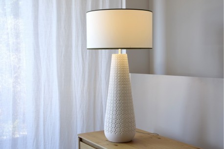 Lámpara mesa cerámica blanca Claudia 2