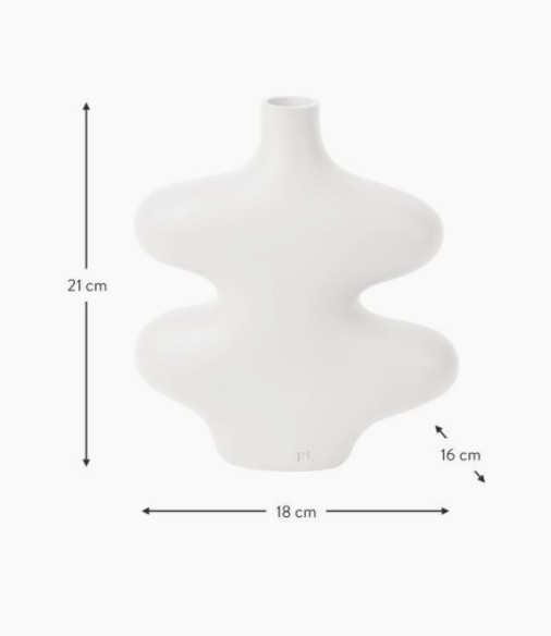 Jarrón blanco formas orgánicas CURVES