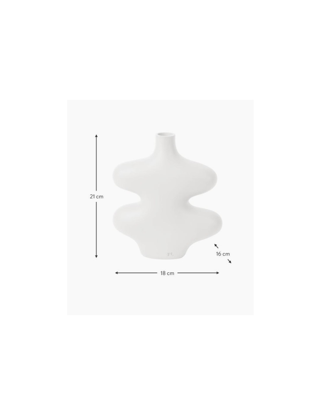 Jarrón blanco formas orgánicas CURVES