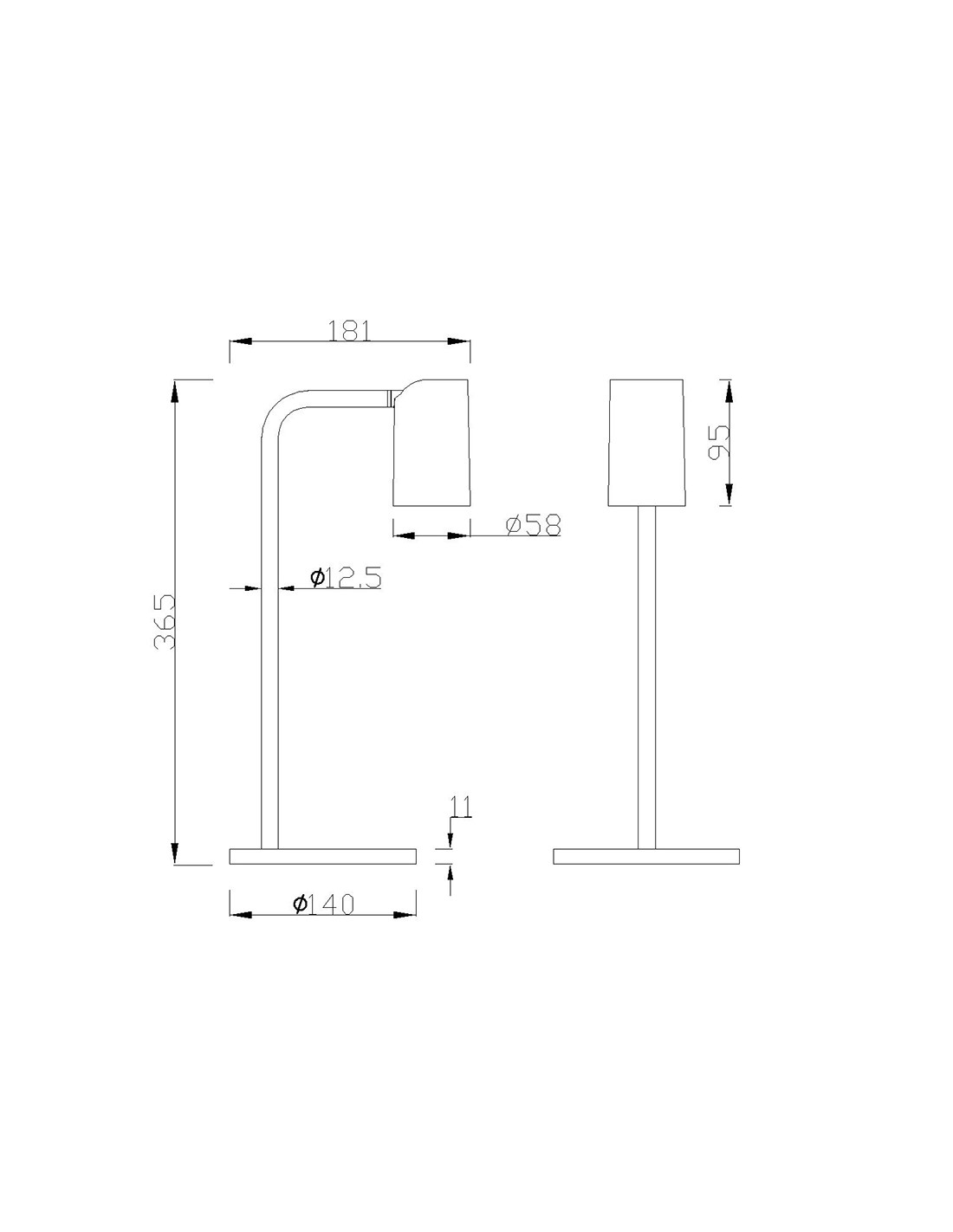 Table Lamp 1 Light Small