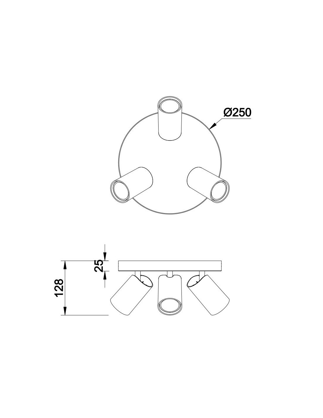 Ceiling Lamp GU10 3 Lights