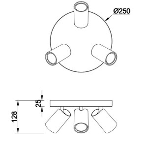 Plafón GU10 3Luces 2