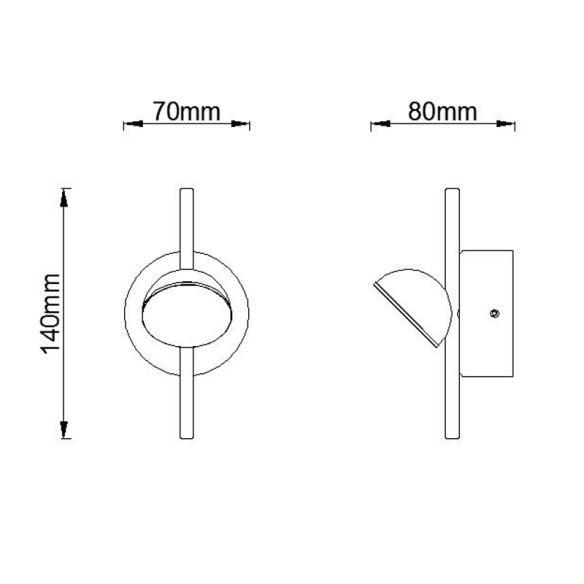 Small Wall Lamp LED 1L