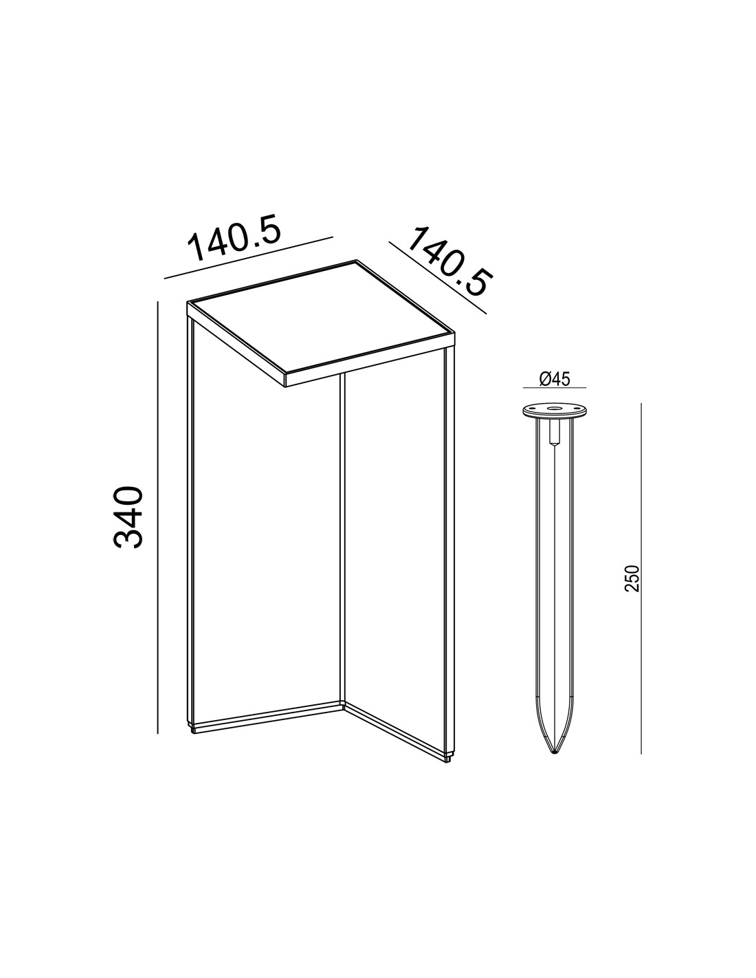Bollard LED SOLAR IP54