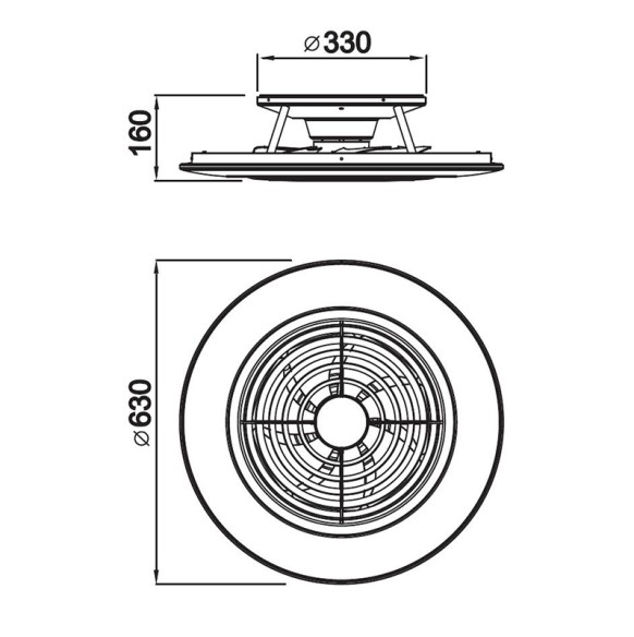 Plafón LED 70W Ventilador 35W