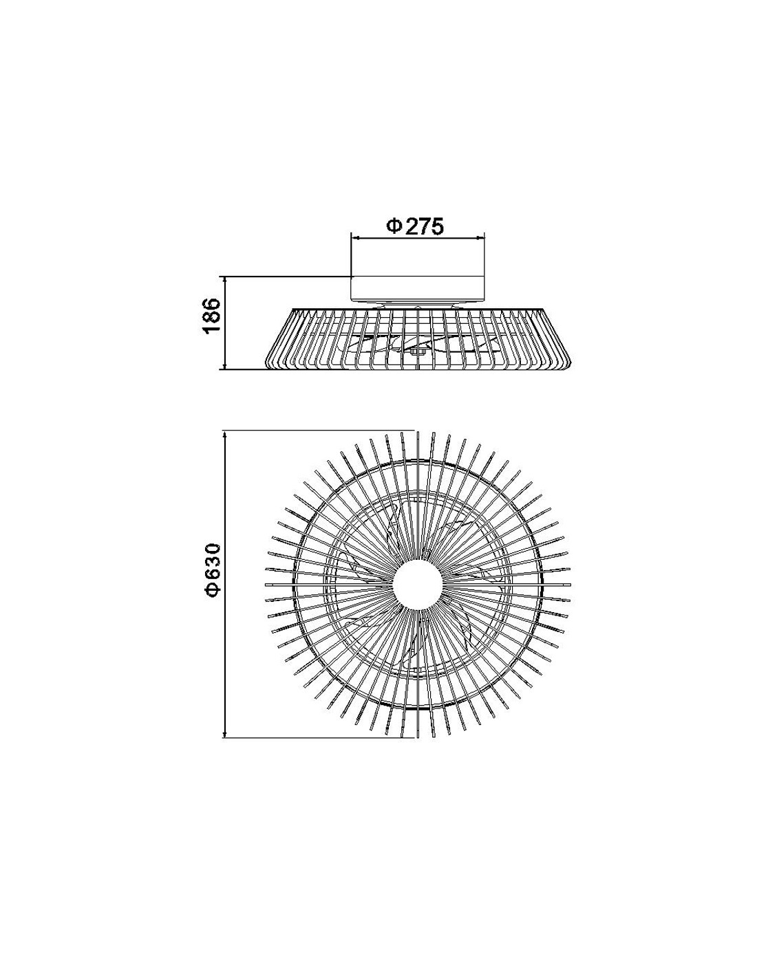 Plafón LED 70W Ventilador 30W
