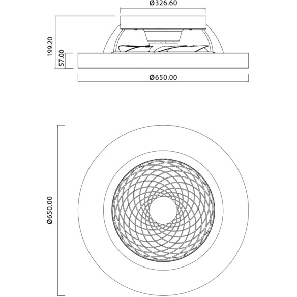 Plafón LED 70W Ventilador 35W