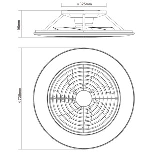 Plafón LED 95W Ventilador 58W 2