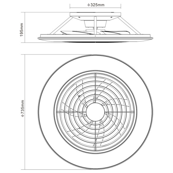 Ceiling Lamp LED 95W Fan 58W