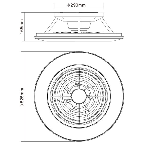 Plafón LED 70W Ventilador 30W