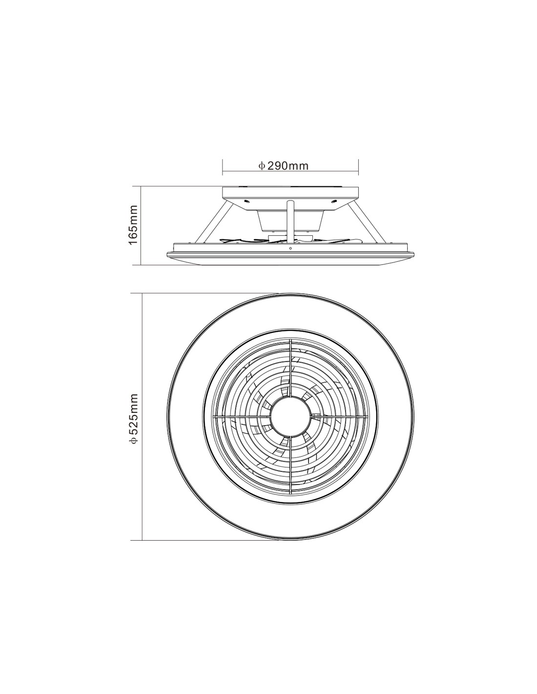 Ceiling Lamp LED 70W Fan 30W