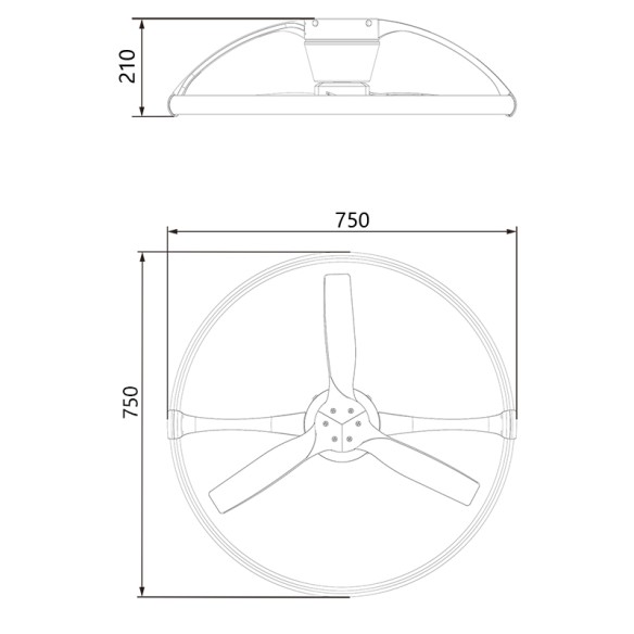 Plafón LED 55W Ventilador 30W