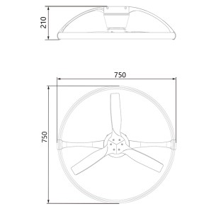 Ceiling Lamp LED 55W Fan 30W 2