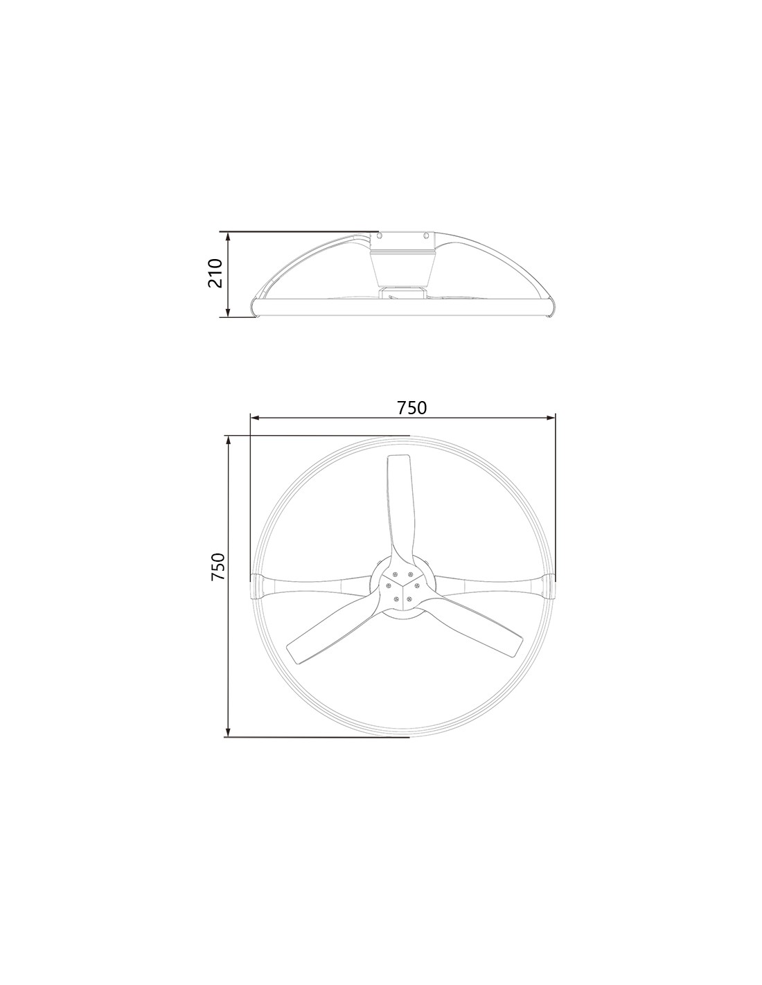 Plafón LED 55W Ventilador 30W