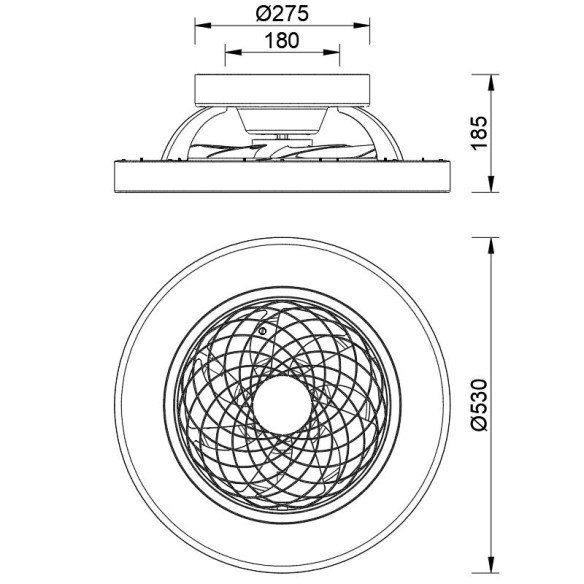 Plafón LED 70W Ventilador 33W