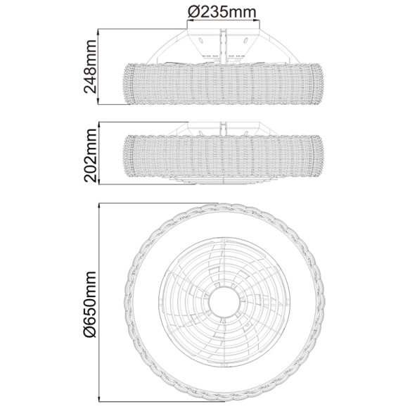 Ceiling Lamp LED 70W Fan 35W
