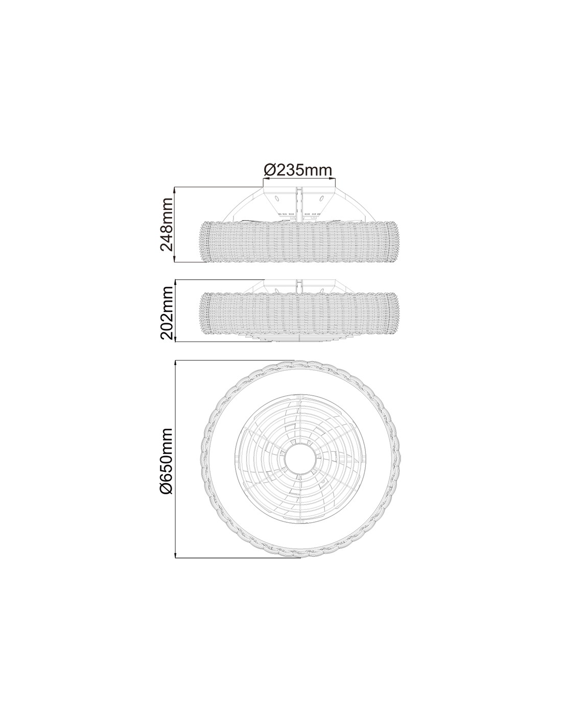 Ceiling Lamp LED 70W Fan 35W