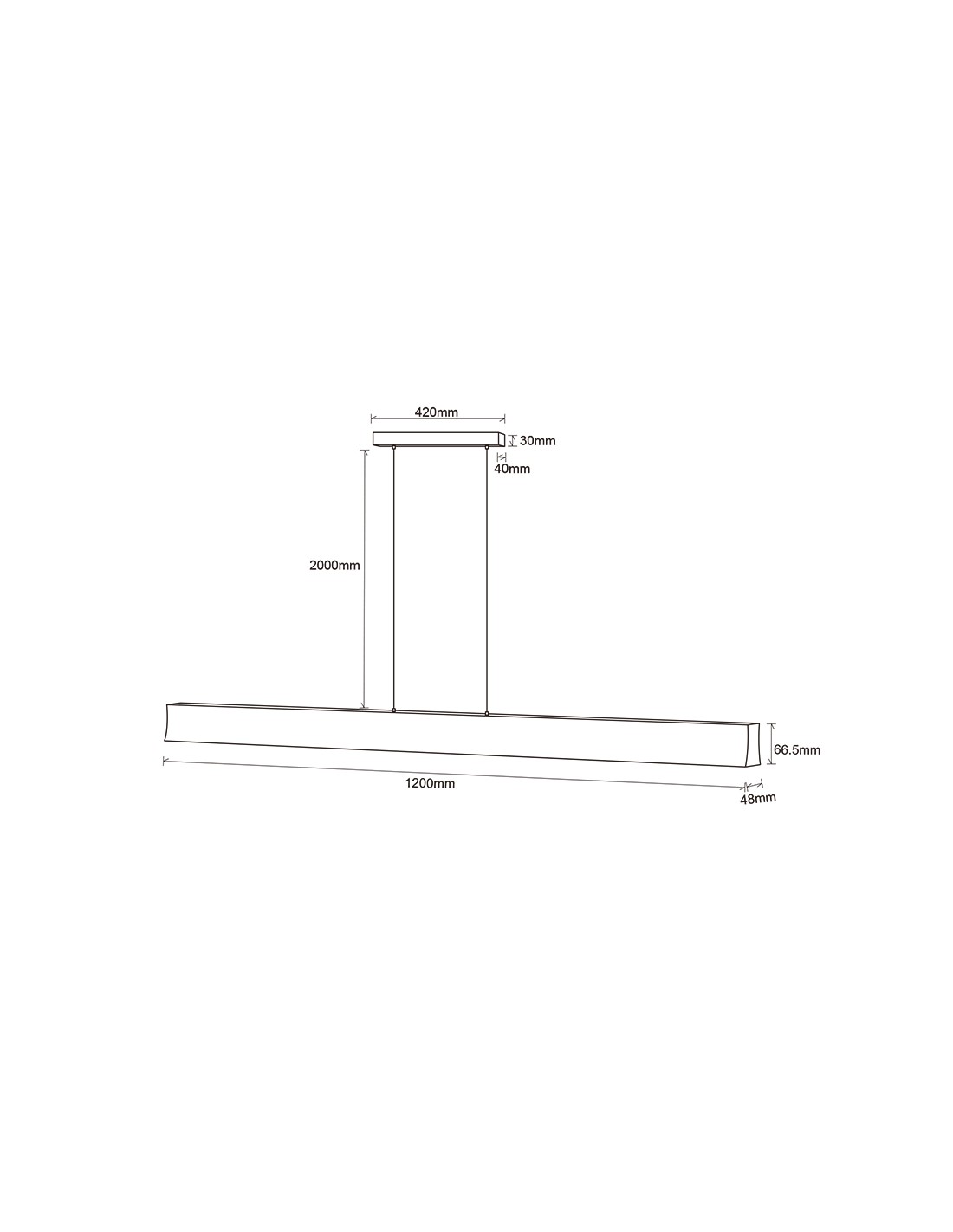 Lampara Lineal LED 38W 4000K 50º