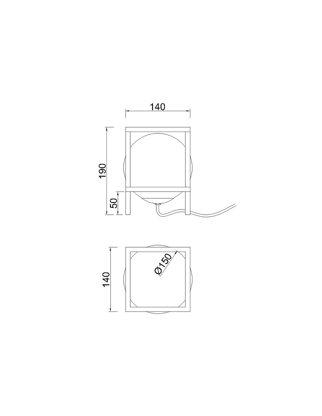 Table Lamp 1 Light Small