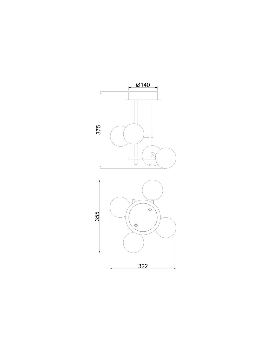 Semi-Ceiling 4 Lights