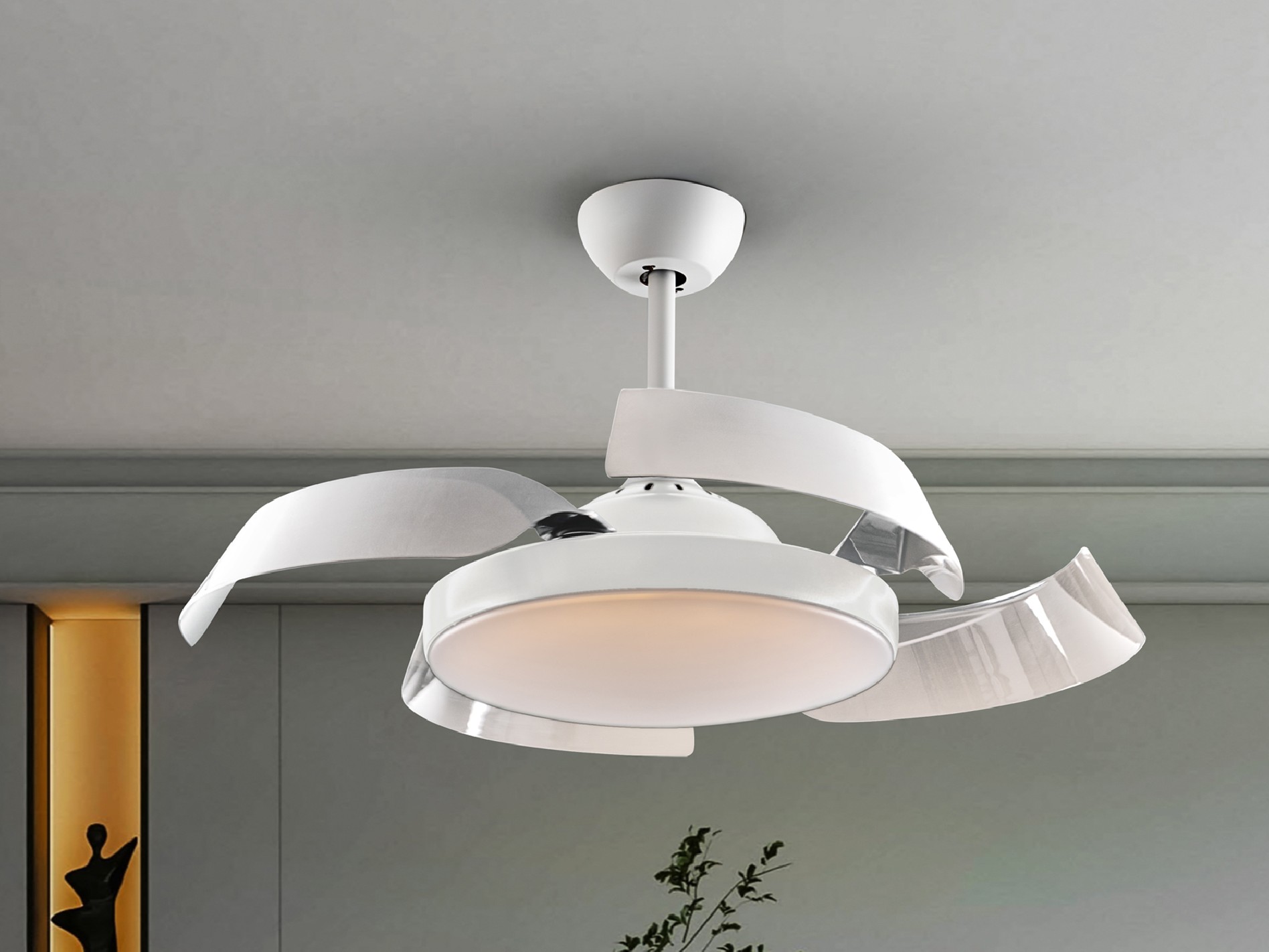 ·ENZO· WHITE FAN, DIMMABLE