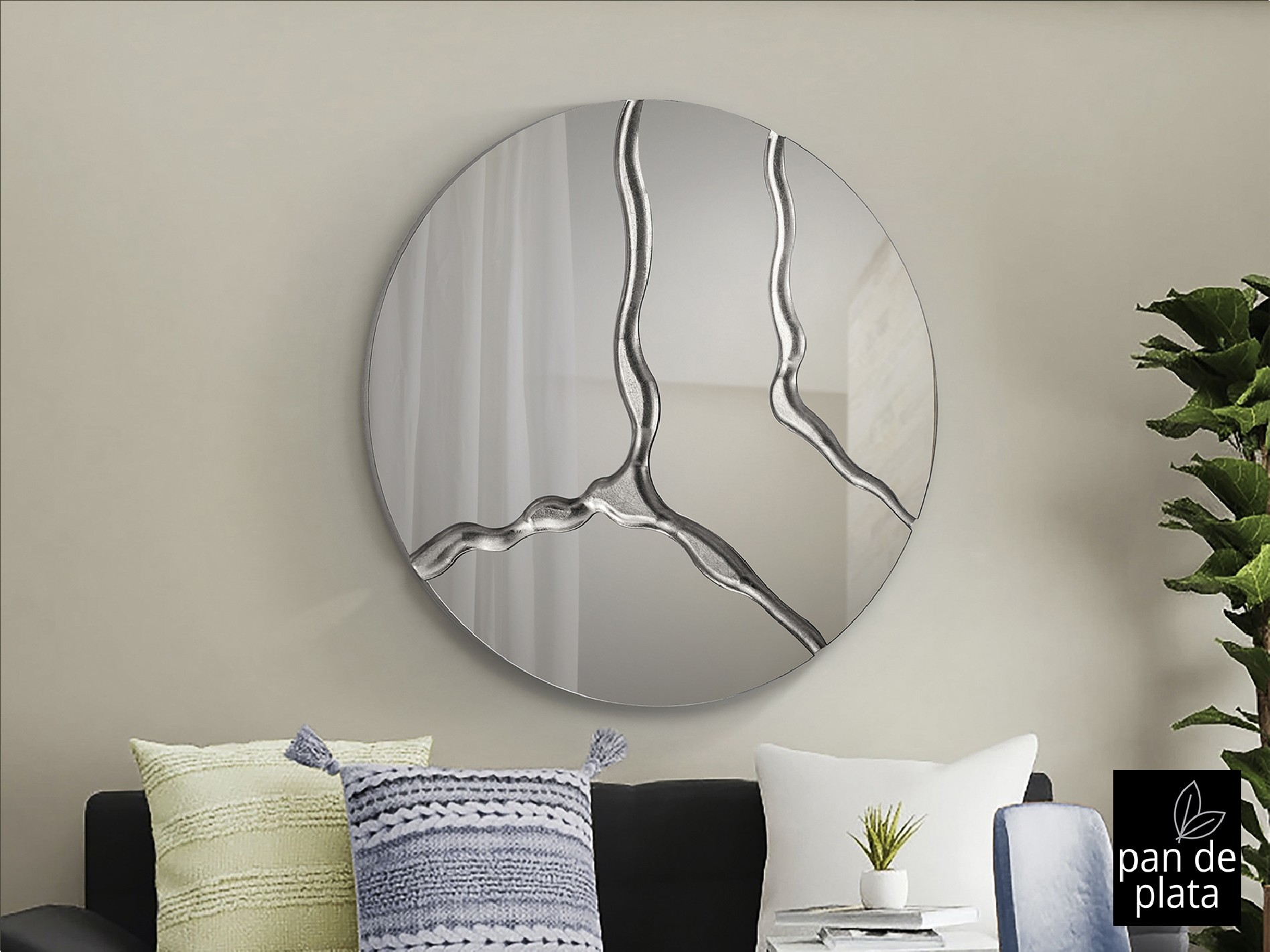 SURCOS- MIRROR D100, SILVER LEAVES