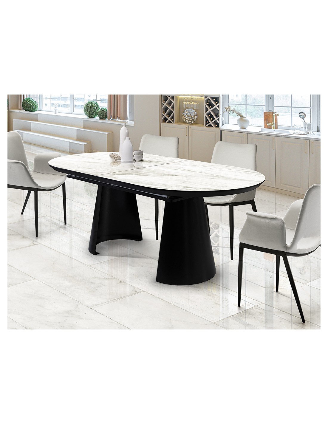 CAPRI-MESA COMEDOR- T MARMOL BLANCO