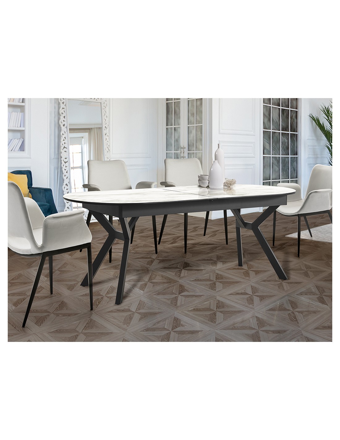 ANTEA -MESA COMEDOR- T MARMOL BLANCO